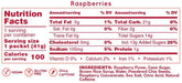Huma Chia Energy Gel-Raspberries- Nutrition Panel