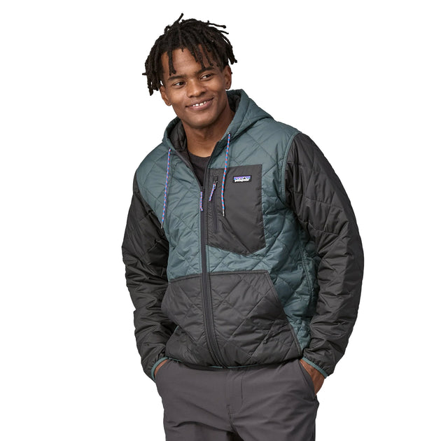 Mens Patagonia Diamond Quilted Bomber Hoodie — Blue
