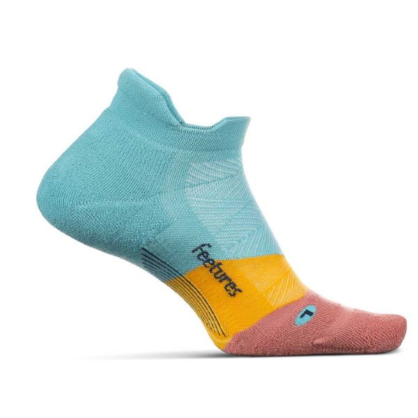 Feetures Socks Max Cushion No Show-Takeoff Turquoise