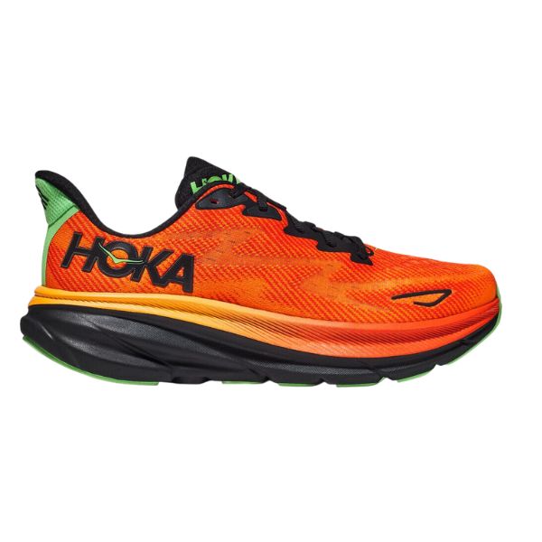 Hoka-Clifton-9-Mens-Shoe-Flame-Vibrant-Orange-Blue-Mountains-Running-Co 