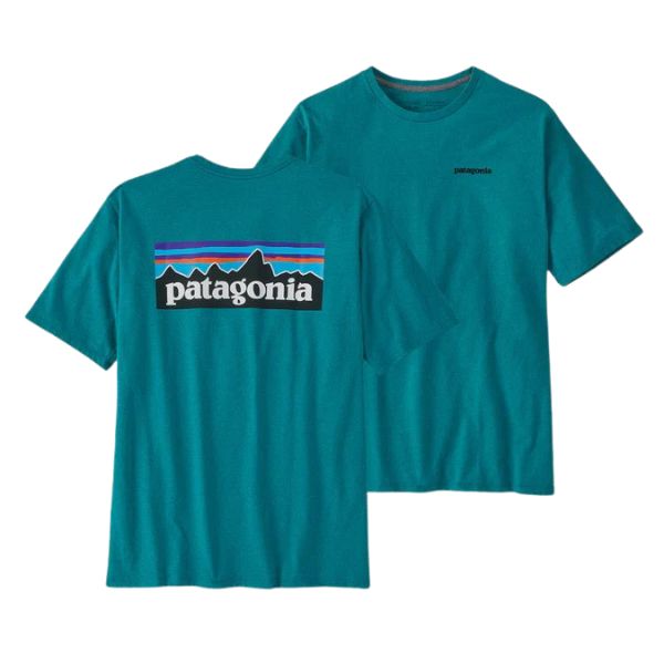 Mens Patagonia P-6 Logo Responsibili- Tee, Belay Blue