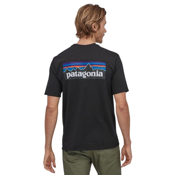 Mens Patagonia P-6 Logo Responsibili- Tee, Black