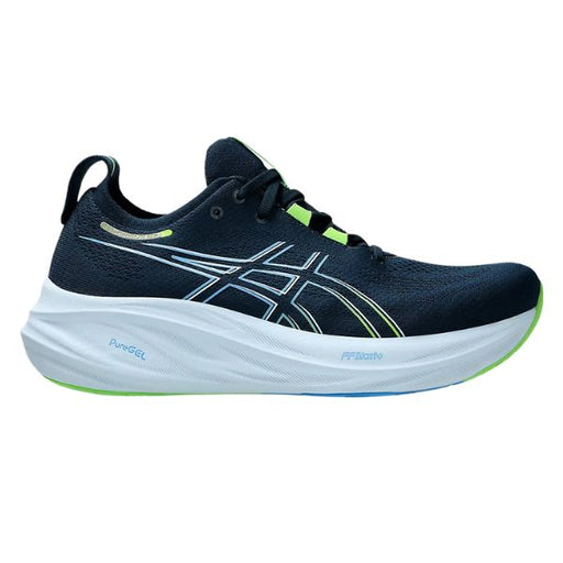 Mens ASICS Nimbus 26-French-Blue-Electric-Lime-Blue-Mountains-Running-Co