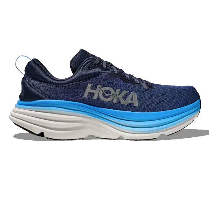 Mens Hoka Bondi 8-Outer Space / All Aboard- Blue- Mountains Running Co