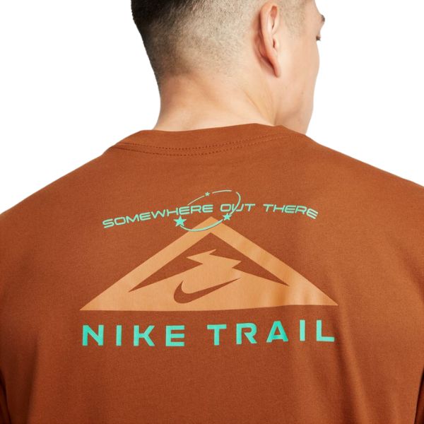 Nike Dri Fit Tee Trail Print Mens- Russet-Orange