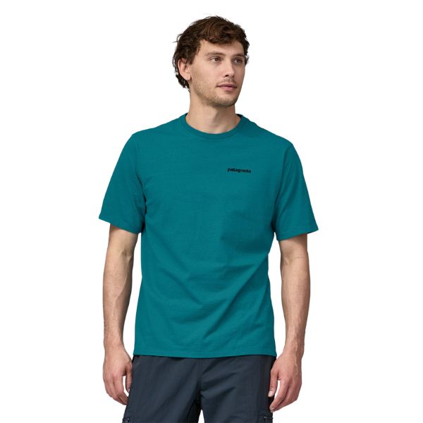 Mens Patagonia P-6 Logo Responsibili- Tee, Belay Blue