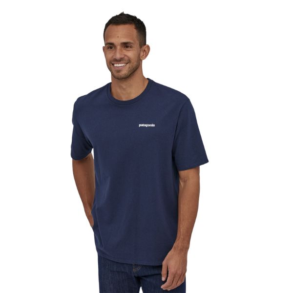 Mens Patagonia P-6 Logo Responsibili- Tee, Classic Navy