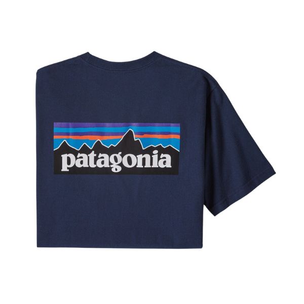 Mens Patagonia P-6 Logo Responsibili- Tee, Classic Navy