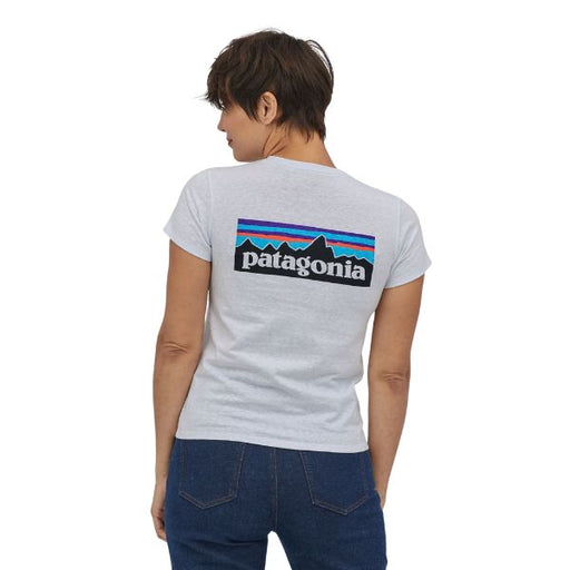 Womens- Patagonia- P-6 -Logo- Organic- Crew- Tee -Shirt