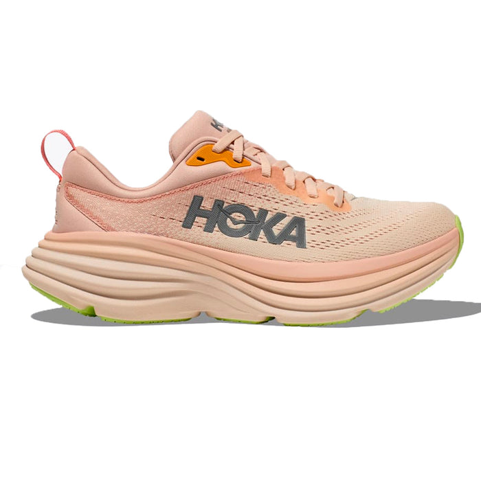 Womens Hoka Bondi 8 (Wide)-Cream / Vanilla- Blue Mountains Running Co