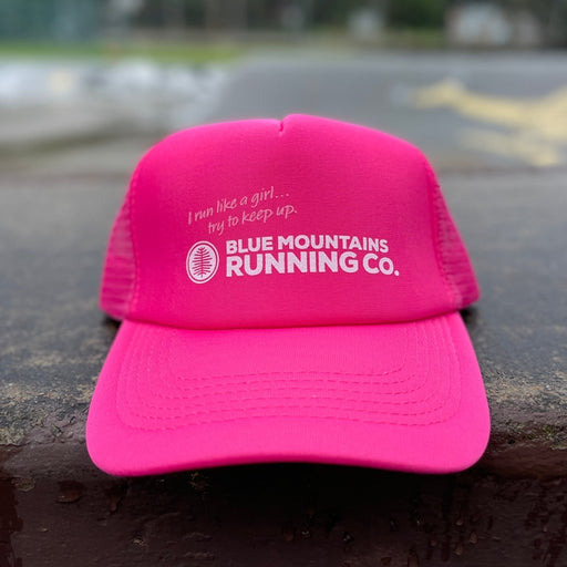 BMRC Trucker Cap Run Like A Girl-Hats-Blue Mountains Running Company