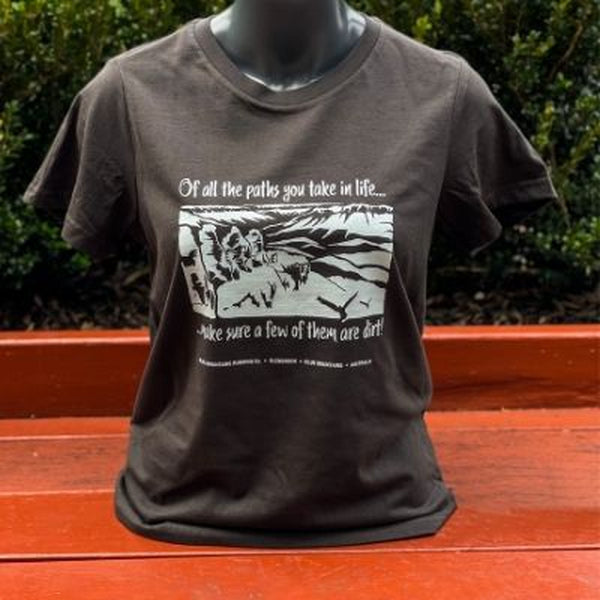 Blue Mountains Running Co Mens Tee Trails Charcoal