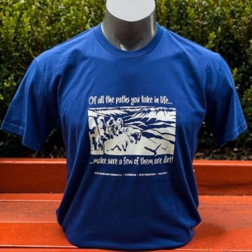 Blue Mountains Running Co Mens Tee Trails Cobalt