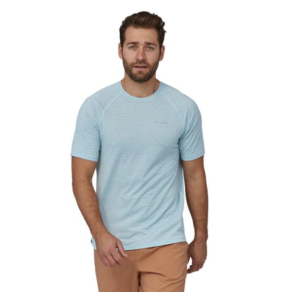 Patagoina-Ridge-Flow-Shirt-Mens-Blue-Front-Blue-Mountains-Running-Co