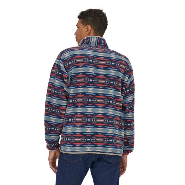 Patagonia-Lightweight-Synchilla-SnapT-Pull-Red-Back-Blue-Mountains-Running-Co
