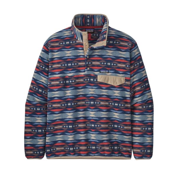 Patagonia-Lightweight-Synchilla-SnapT-Pull-Red-Blue-Mountains-Running-Co