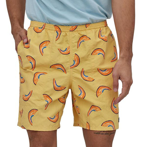 Patagonia Mens Baggies Long 7  inch-Melons. Surfboard Yellow- Blue Mountains Running Co