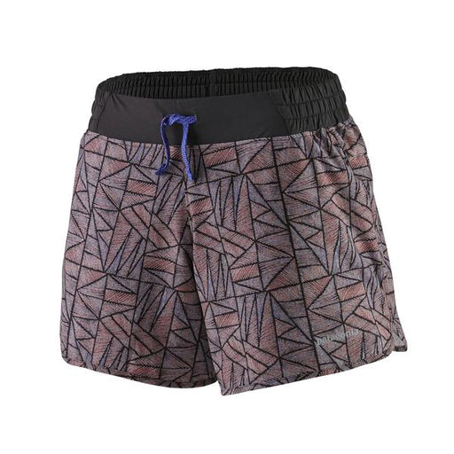 Womens Patagonia Nine Trails Shorts 6inch-Icy Geo Rosehip-Blue Mountains Running Co